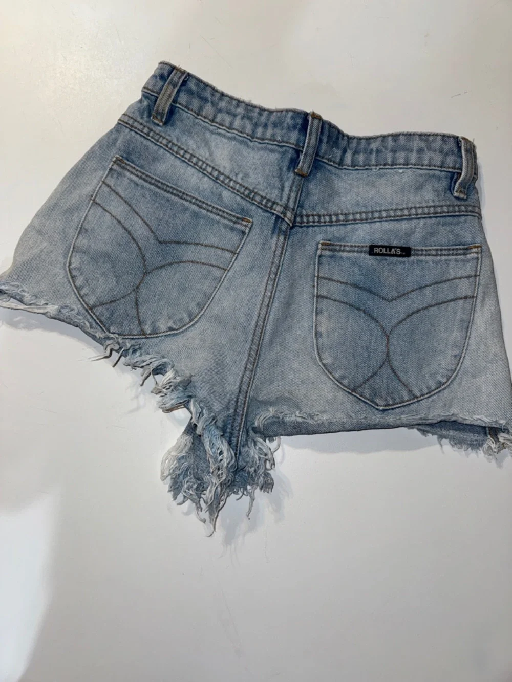 ROLLA'S Dusters High-Rise Slims‎ Light Blue Distressed Denim Shorts